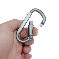 D type hanging buckle thread with lock aluminum alloy mountaineering buckle Tactical outdoor backpack quick hook Safety key buckle kettle