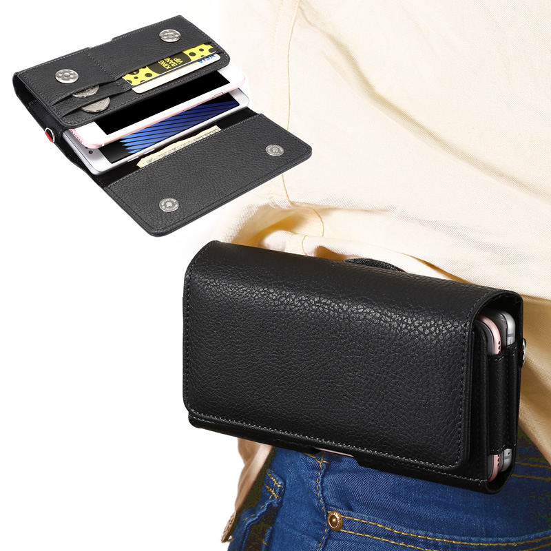 Put 2 mobile phone hanging purse leather cover wearing waist belt shell bag horizontal double g men's elderly 6 5 inch 7 6 inch 7 universal
