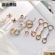 Belt fixed ring knotted buckle accessories silk scarf female pin buckle versatile dual-purpose coat belt bowknot fixed buckle
