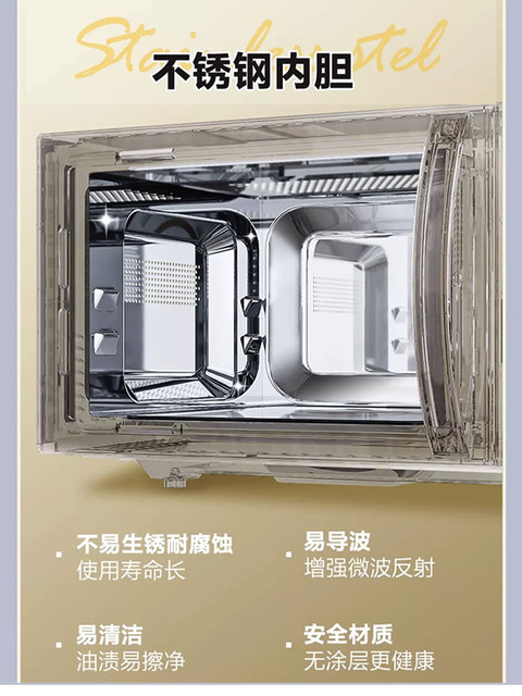 Galanz/Ganz G80F23Csl-C2(S5) Microwave Oven with Stainless Steel Inner Tank, Light Wave Oven, Steam and Grill All-In-One