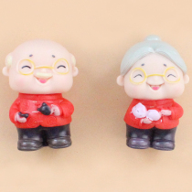 Creative Birthday Cake Decoration Wishing Suo Red Dress Old Grandpa Old Grandma Doll Swing to Birthday Festive Costume
