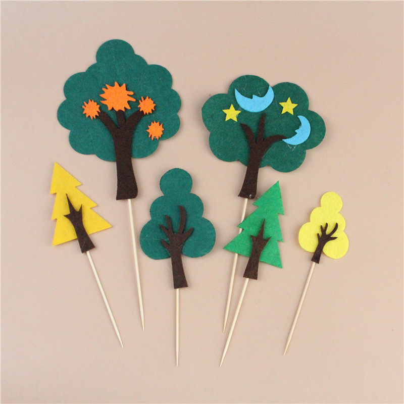 Forest Department Billboard small tree cake inserts Banner Baking Decoration Party Decorate Birthday Cake-Card Add-in