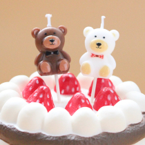 Birthday Candle INS Wind Network Red Creative Cartoon Couple Little Bear Butterfly junction party dress up for props