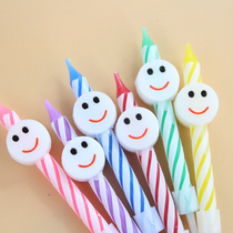 Net Red INS Wind Color Cartoon Smiley Face Thread Candle 6 Accessories Birthday Party Cake Decoration Arrangement Supplies
