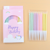 Colour Threaded Candle Classic Slim Spiral Candle Creative Birthday Party Arrangement Baking Decorated Cake Candle