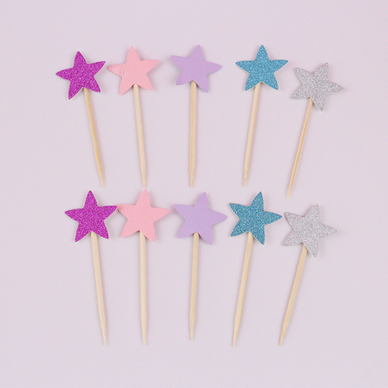 100 only Loaded Pentagram Cake Decoration Inserts of Daily Necessities Decoration Sweet table Decorative Inserts Batch