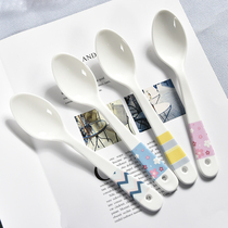 Ceramic spoons Household rice spoons Soup spoons Meal spoons Creative light luxury net red couple ins Cute meal fresh