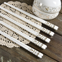 Ceramic chopsticks household blue and white porcelain chopsticks 10 double bone China Guofeng high-grade environmental protection exquisite chopsticks tableware set Kuaizi