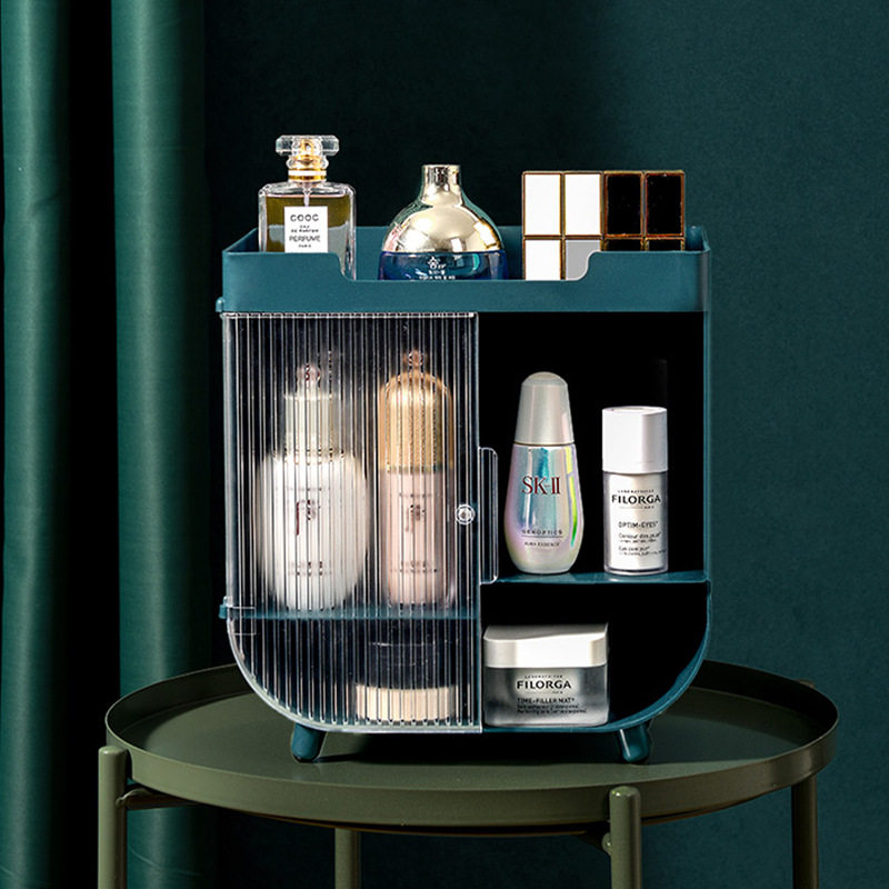 Online Red Cosmetics Plastic Containing Box Bedroom Desktop Finishing Dust Resistant Household Lipstick Facial Mask Large Capacity Makeup Table