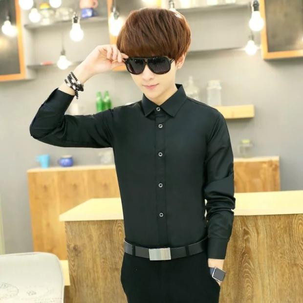 Khách sạn bồi bàn đồng phục điện ảnh dài tay nam nữ áo sơ mi màu rắn thời trang những người yêu hoang dã mặc áo sinh viên đồ nam đẹp
