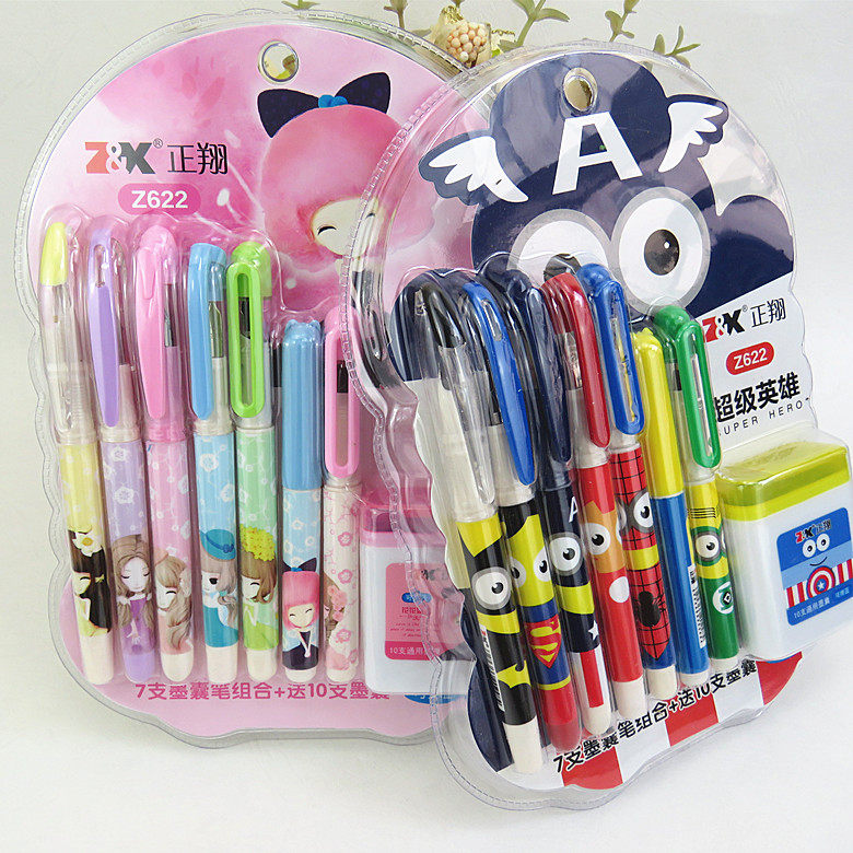 Flower girl pen Fountain Pen Cartoon Student Anink Sack Type pen ink Fountain Pen in Fountain Pen Special Price