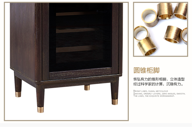 tủ ướp rượu vang mini Trung Quốc lưu trữ rượu vang mát tủ lạnh tủ lạnh phòng khách gỗ rắn cao cấp tủ lạnh tươi tủ lạnh gỗ óc chó màu sắc sang trọng - Tủ rượu vang tủ rượu gỗ hương