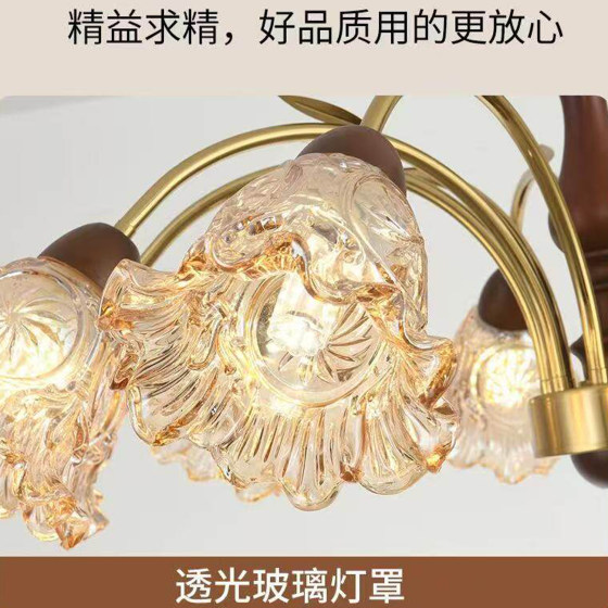 French Mid-Century Style Living Room Chandelier, American Retro Hall Main Light, 2026 New Model, Master Bedroom Dining Room Lily of the Valley Lighting Fixtures