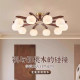 Retro American-Style Chandelier, Living Room Main Light, Simple Mid-Century Style, Walnut Color, Wabi-Sabi Style, Bedroom, Dining Room, Bedroom Lighting Fixtures