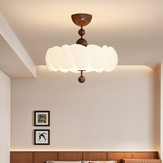 Living Room Main Light, Retro New Chinese-Style Ceiling Light, Mid-Century American-Style Walnut Wood Dining Room Chandelier, Bedroom Study Lighting Fixtures
