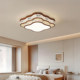 Medieval-Style Living Room Ceiling Lamp, Song-Style Aesthetics, Fabric with Bamboo Shadow Design, Retro Walnut Wood Grain, Lighting for Dining Room, Bedroom, and Entire House