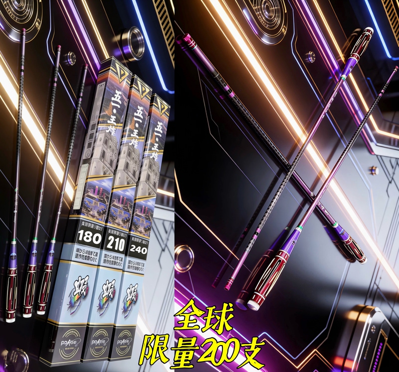 Global Limited Edition of 200 Pieces, May 1St Special, Shrimp Fishing Rod, 3/7 Bias 2/8 Adjustment, Full Rod Spiral Cross Carbon Fiber, Wuyi