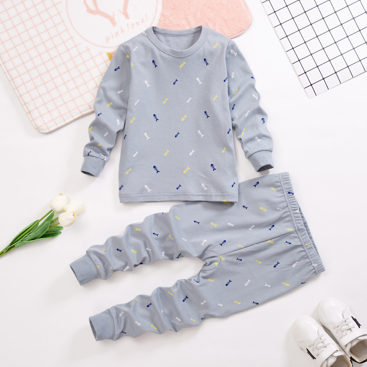 Bông childrens mùa thu đồ lót bộ quần áo cô gái mùa thu mùa thu quần bé trai cotton trẻ em dài tay đồ ngủ ấm áp.