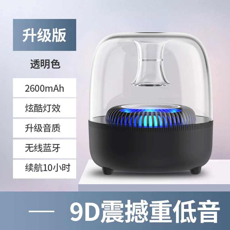 Комнатный Bluetooth-динамик Wortley с маленьким басом, глянцевый, светящийся, настольный аудио-радио