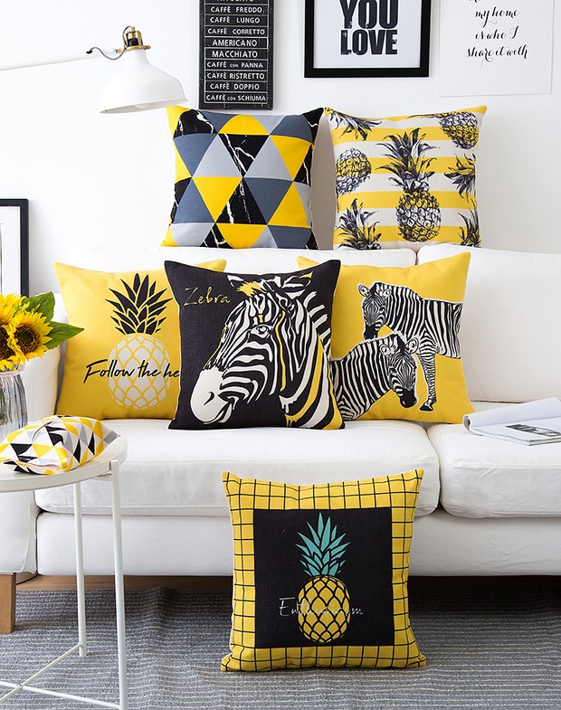 Nordic chỗ Mabo Pu vàng hình học gối bông gối phòng khách cửa sổ sofa đệm tựa lưng gối xe - Trở lại đệm / Bolsters Gối ngủ đa năng dành cho nhân viên văn phòng