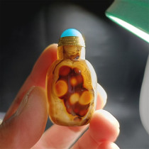 G25 agate snuff bottle natural handmade