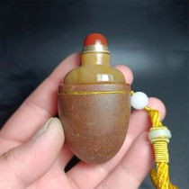 D22 seed material agate conformable snuff bottle natural handmade