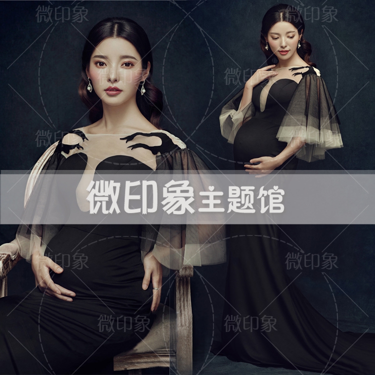 2018 Pregnant Women Write Real Themed Clothing Photo Gallery Shooting Big Tummy Mommy Art Photos New Big Signs Water Ink Work Strokes