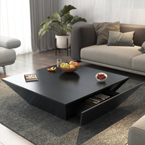 Nordic Tea Table Creative Styling Profiled Modern Minima Black Oak Textured Guest Hall Furniture Individuality Square Tea Table