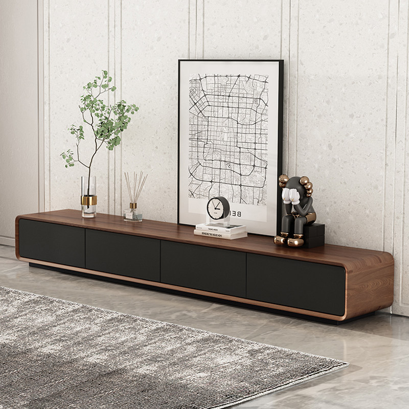 Nordic minimal TV cabinet tea set modern living room furniture small household black gray TV cabinet cabinet