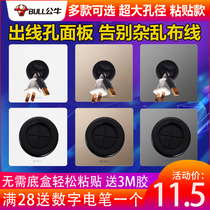 Bull 86 type access hole panel TV Wall network cable closed route plug threading hole fake switch wall cover