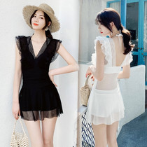 Swimwear Fairy 2021 new explosive cover belly thin Korean ins conservative body shaping one-piece hot spring swimsuit