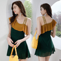 New swimsuit Fairy Van Korea ins covering belly slim body slim hot spring conservative student size one-piece swimsuit