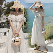 Seaside Holiday Retro One-Shed Chiffon Dress Bohemia Fairy Beach Thai Tourist Skirt