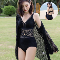 Seaside swimsuit fairy fan 2021 new sexy one-piece bikini cover belly thin Korean ins hot spring swimsuit