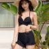 Hàn Quốc áo tắm mới lưới bikini màu đỏ mảnh mai gợi cảm ngực nhỏ eo cao che bụng áo tắm suối nước nóng xẻ tà cỡ lớn - Bikinis