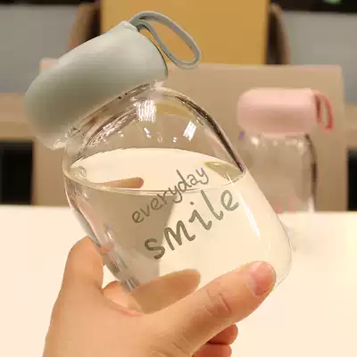 Meng Bao big belly mini cute baby cup glass fresh water cup with tea compartment leak-proof portable cup