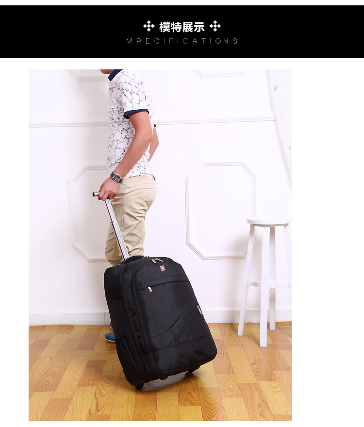 Mới Thụy Sĩ quân đội dao xe đẩy túi 18 inch xe đẩy ba lô nam siêu nhẹ người lớn xe đẩy vai túi va li vali lusetti