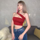 #Sisjuly# Hong Kong-flavored retro babes show off white hanging neck small suspenders women's all-match self-cultivation cropped navel short vest trendy