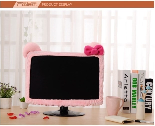 Cartoon máy tính để bàn dễ thương bao gồm vỏ bảo vệ màn hình LCD màn hình trang trí bụi che vải sang trọng áo máy giặt