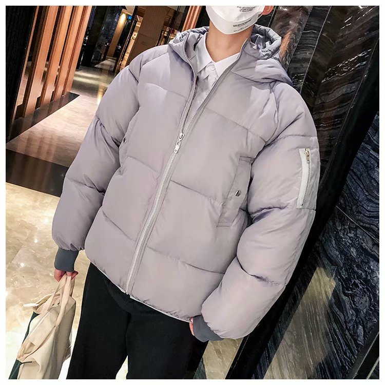 Áo khoác nam mùa đông ấm áp áo khoác cotton cotton áo khoác bánh mì quần áo sinh viên đôi nam nữ ngắn phong cách Harajuku áo da lộn