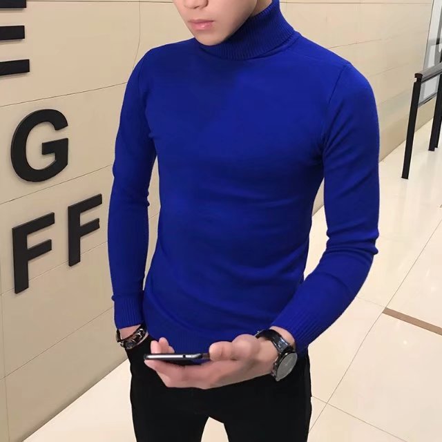 Xã hội anh chàng áo len cao cổ nam tinh thần mùa đông nhanh tay người đàn ông đỏ với tay áo dài bó sát áo len áo len lưới màu đỏ áo nam đẹp