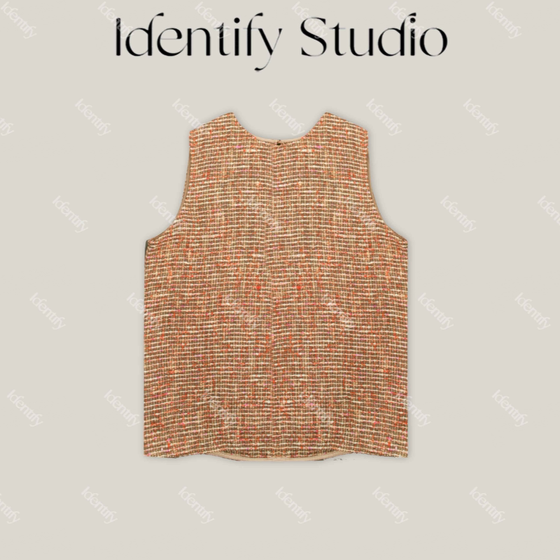 Identify French-Style Multi-Strand Yarn Yarn-Dyed Mulberry Silk Wool Vest for Women, Summer Loose Sleeveless Vest Top