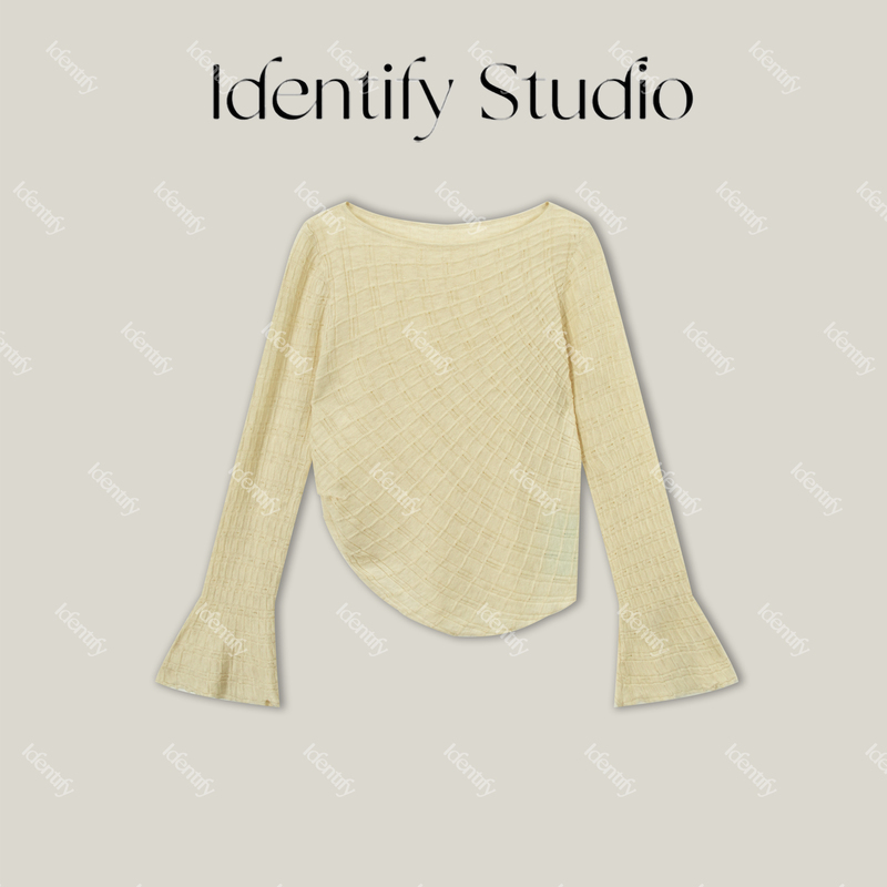 Identify New Autum Style Lazy-Fit Off-Shoulder Asymmetrical Textured Knitwear 26Awg081862