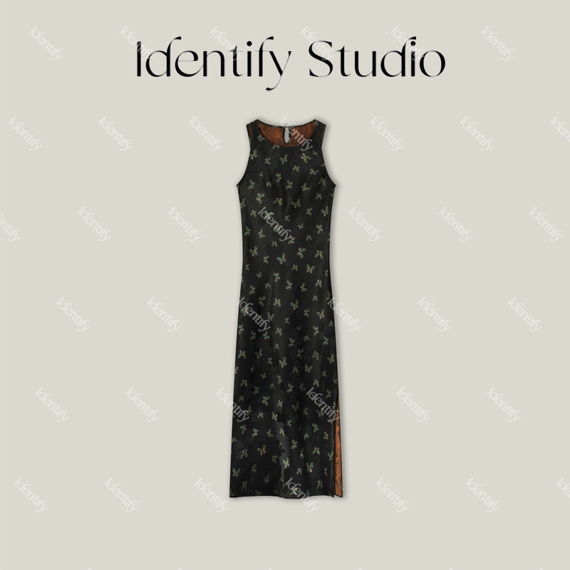 Identify Summer New Arrival Chinese-Style Butterfly Print Slit Silk Xiangyun Silk Dress 26Sszx0613032 Identify Summer New Arrival Chinese-Style Butterfly Print Slit Silk Xiangyun Silk Dress 26Sszx0613032