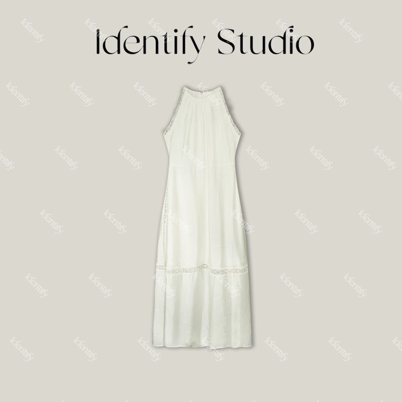 Identify New Summer Collection French Lace Jacquard Splicing Design Rayon Sleeveless Dress 26Ssn061002 Identify New Summer Collection French Lace Jacquard Splicing Design Rayon Sleeveless Dress 26Ssn061002