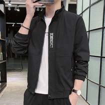 Jacket Mens Spring Autumn Season Loose Middle Youth Thin Collar Jacket Male Trend Handsome Overalls 100 Lap Casual Blouse