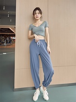 VALVOELITE Fitness Pants Woman Slim Fit Net Yarn Splicing Breathable Bunch Foot Loose Speed Dry Casual Pants Running Wear Pants