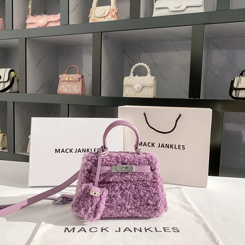 Mack jankles женская сумка кожаная нишевая овечья плюшевая сумка Kelly женская мини-блоток? - переведу как женская мини-сумка Kelly с кожей