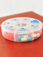 Круглый экспорт KM Small Pill Box 7 сетки портативной большой емкости