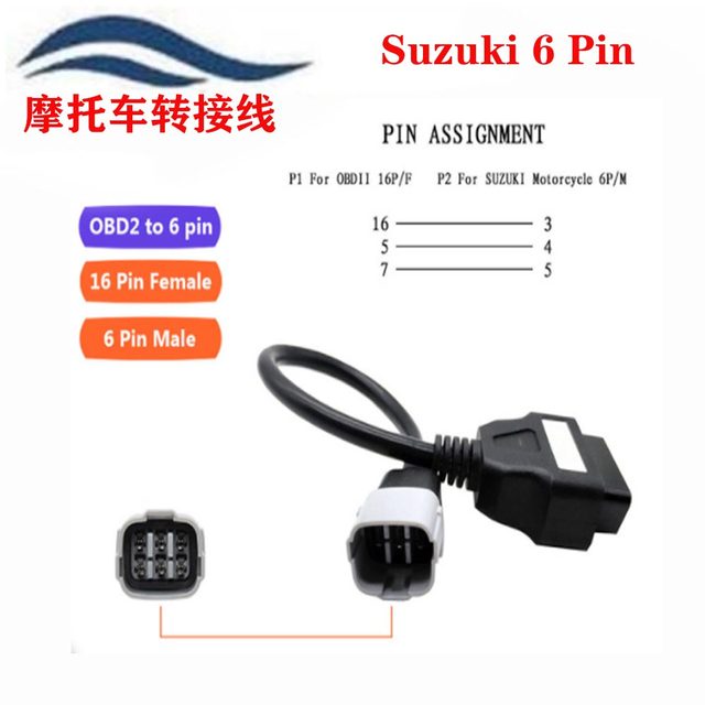 ລົດຈັກປະເທດ Shikoku Six Adapter OBD2 Diagnostic Tester Adapter Plug MotorcycleCable